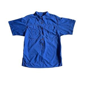 J.Crew Blue Button Down Short Sleeve Top